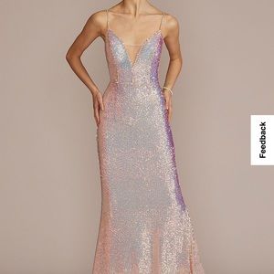 Iridescent Sequin Prom Dress